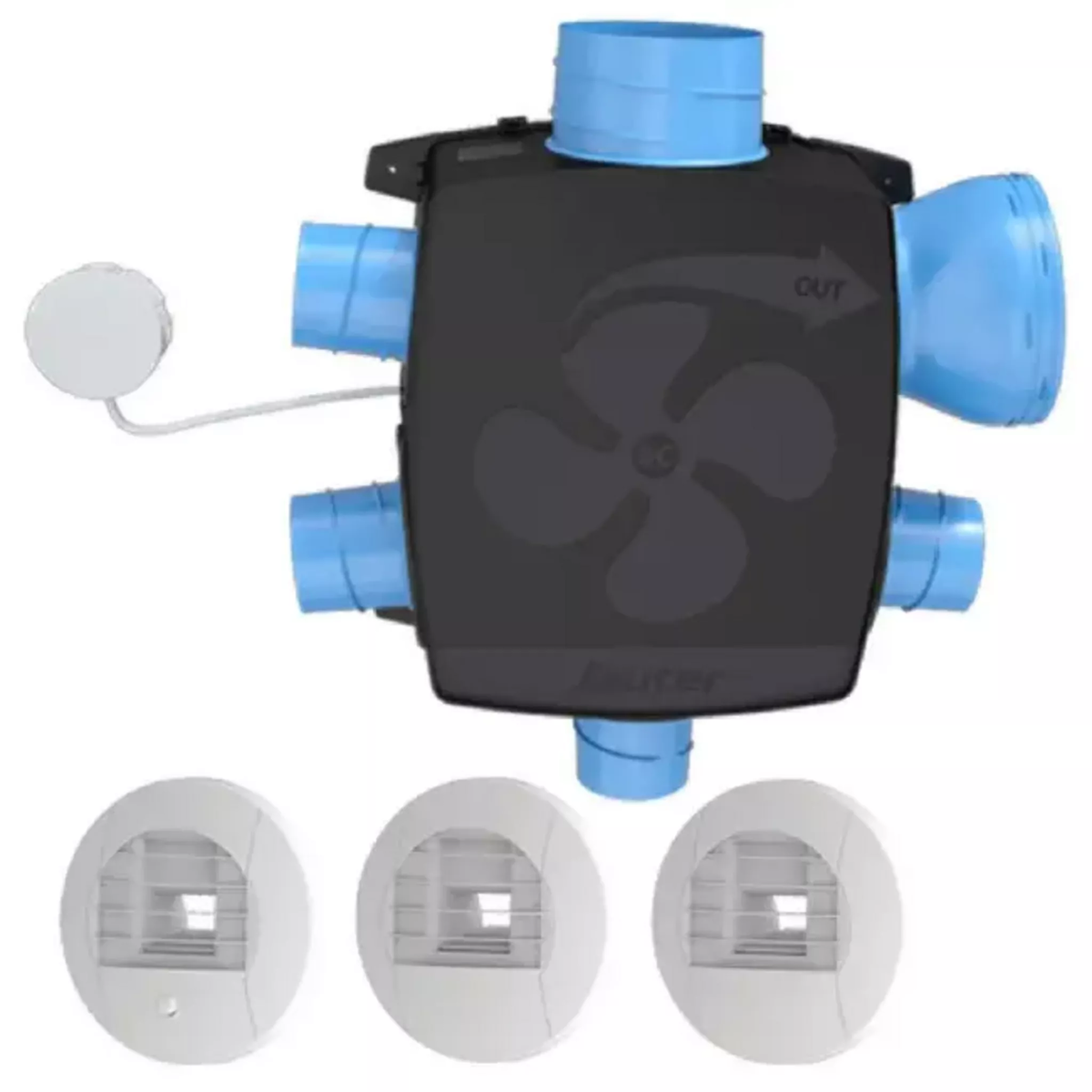 Sauter Kit VMC simple flux hygroréglable extra plat Gauli basse conso