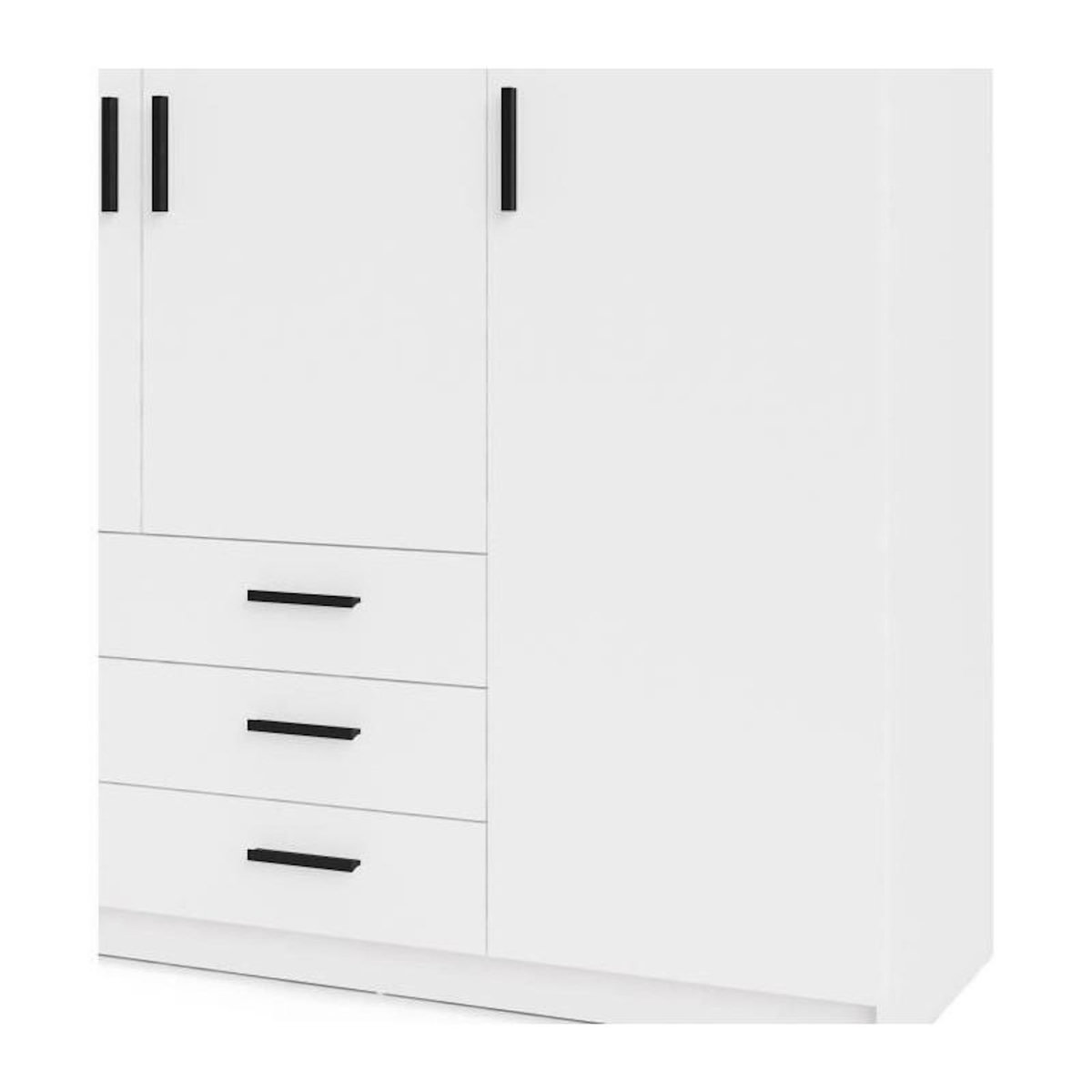 TVILUM Armoire VEGA - Décor Blanc mat - 4 portes + 3 tiroirs - L 195,5 x P 49,6 x H 200,4 cm - TVILUM