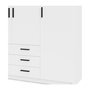Voir la diapositive 5 : TVILUM Armoire VEGA - Décor Blanc mat - 4 portes + 3 tiroirs - L 195,5 x P 49,6 x H 200,4 cm - TVILUM