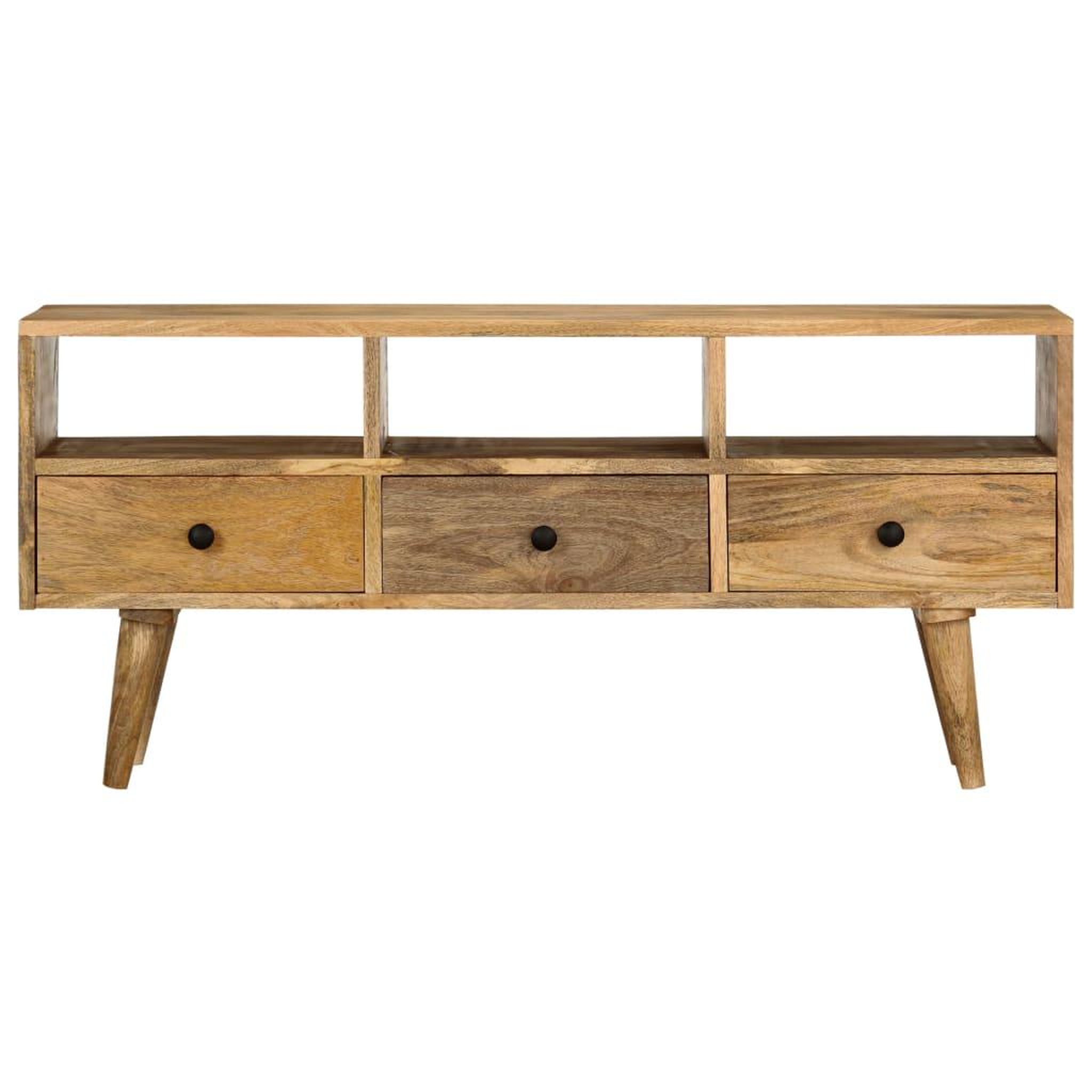 Voir la diapositive 2 : VIDAXL Meuble TV 110x36x50 cm Bois massif de manguier