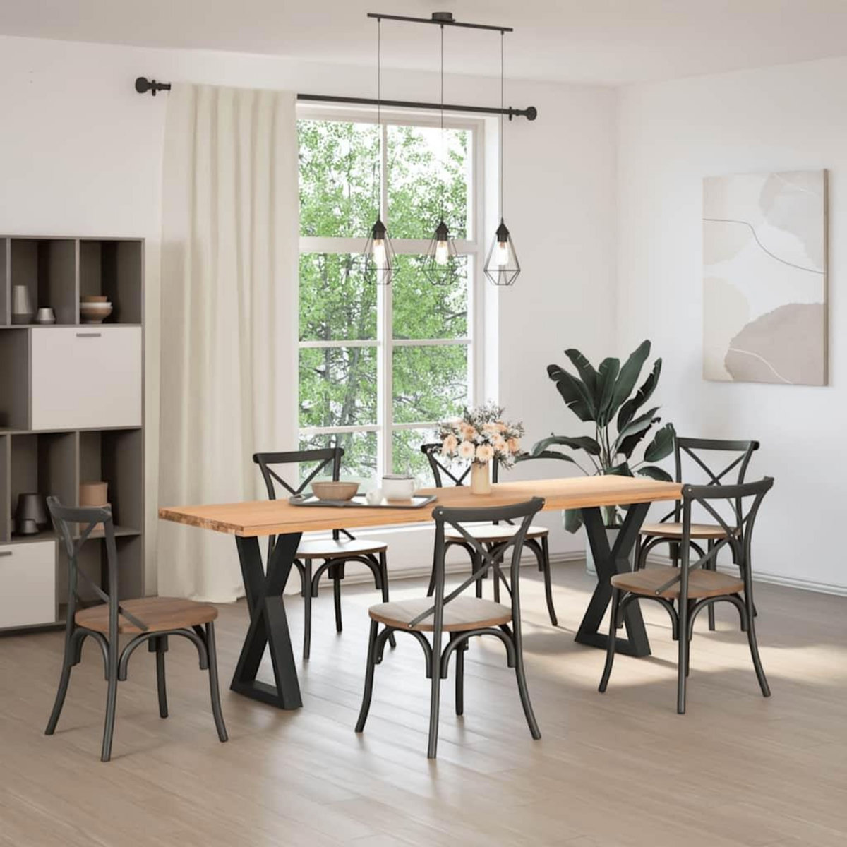 VIDAXL Pieds de table a manger 2 pcs noir 50x(72-73,3) cm