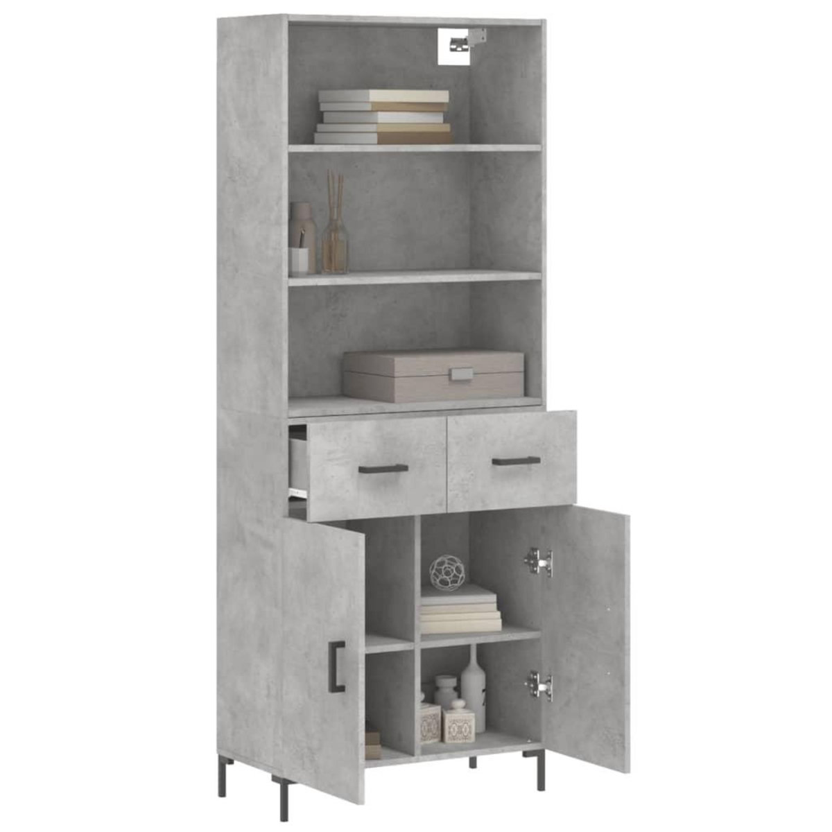 VIDAXL Buffet haut Gris beton 69,5x34x180 cm Bois d'ingenierie