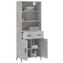 Voir la diapositive 3 : VIDAXL Buffet haut Gris beton 69,5x34x180 cm Bois d'ingenierie