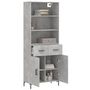Voir la diapositive 3 : VIDAXL Buffet haut Gris beton 69,5x34x180 cm Bois d'ingenierie