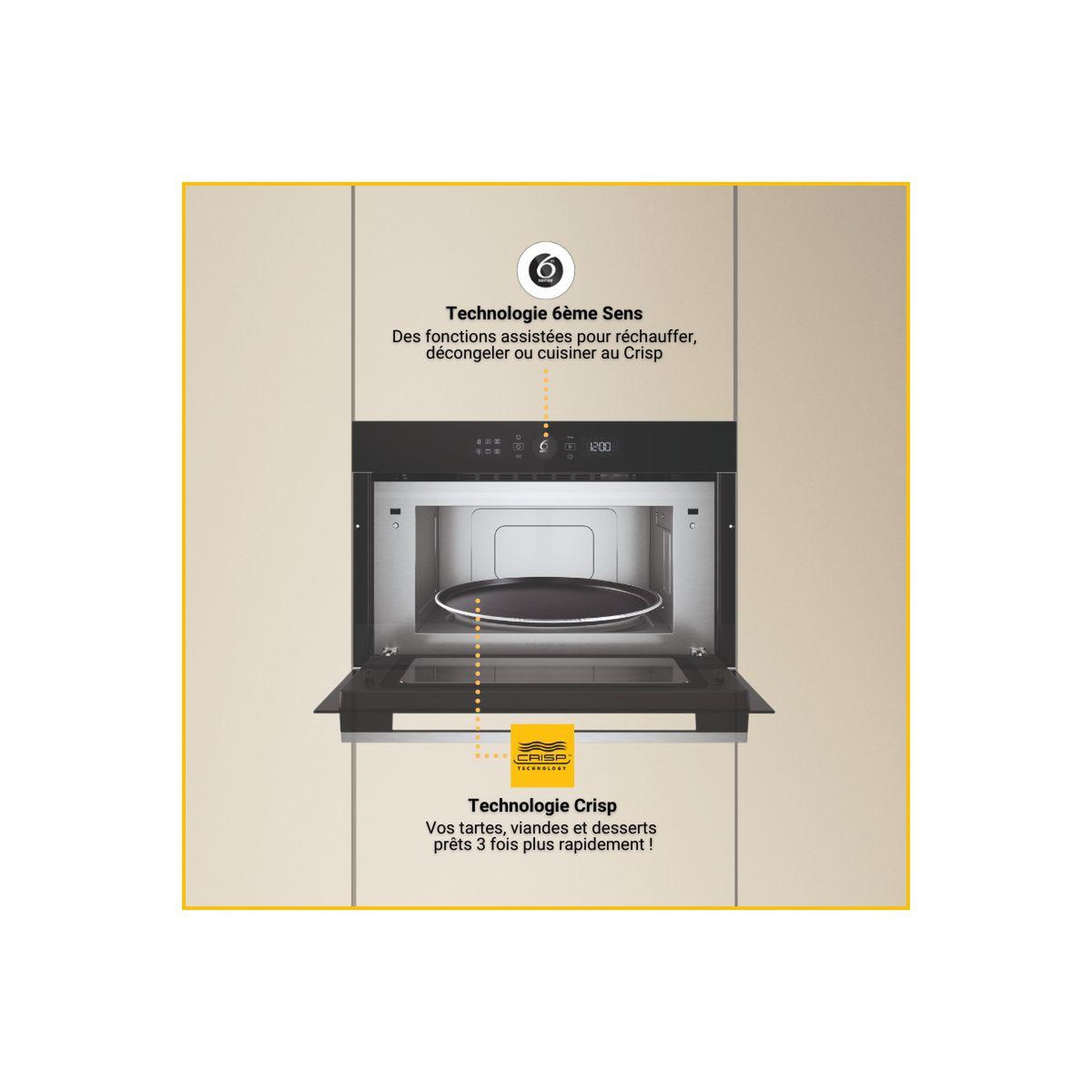 Voir la diapositive 2 : Whirlpool Micro ondes encastrable WMD54MXF