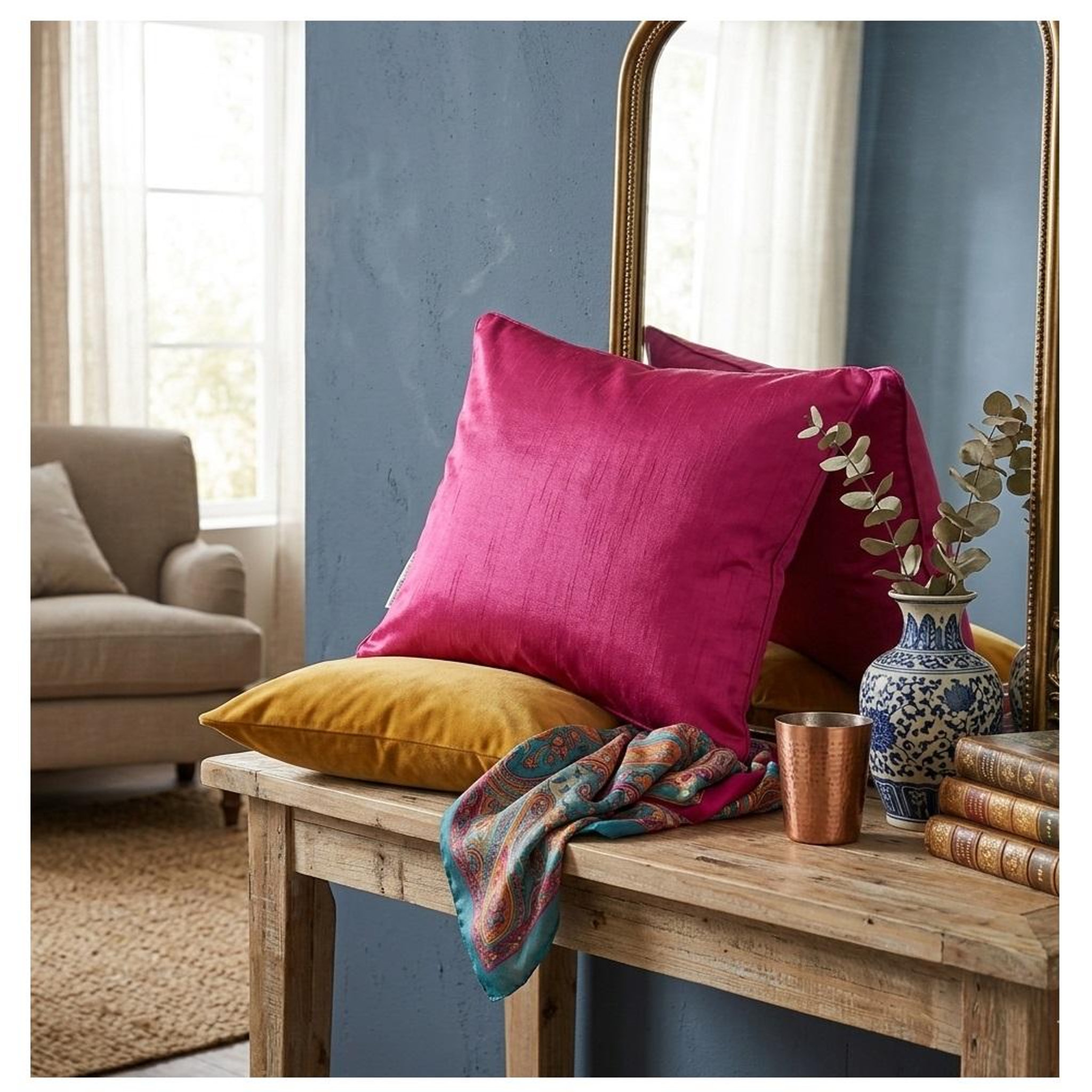 Voir la diapositive 3 : Eden Housse de coussin shantung shana