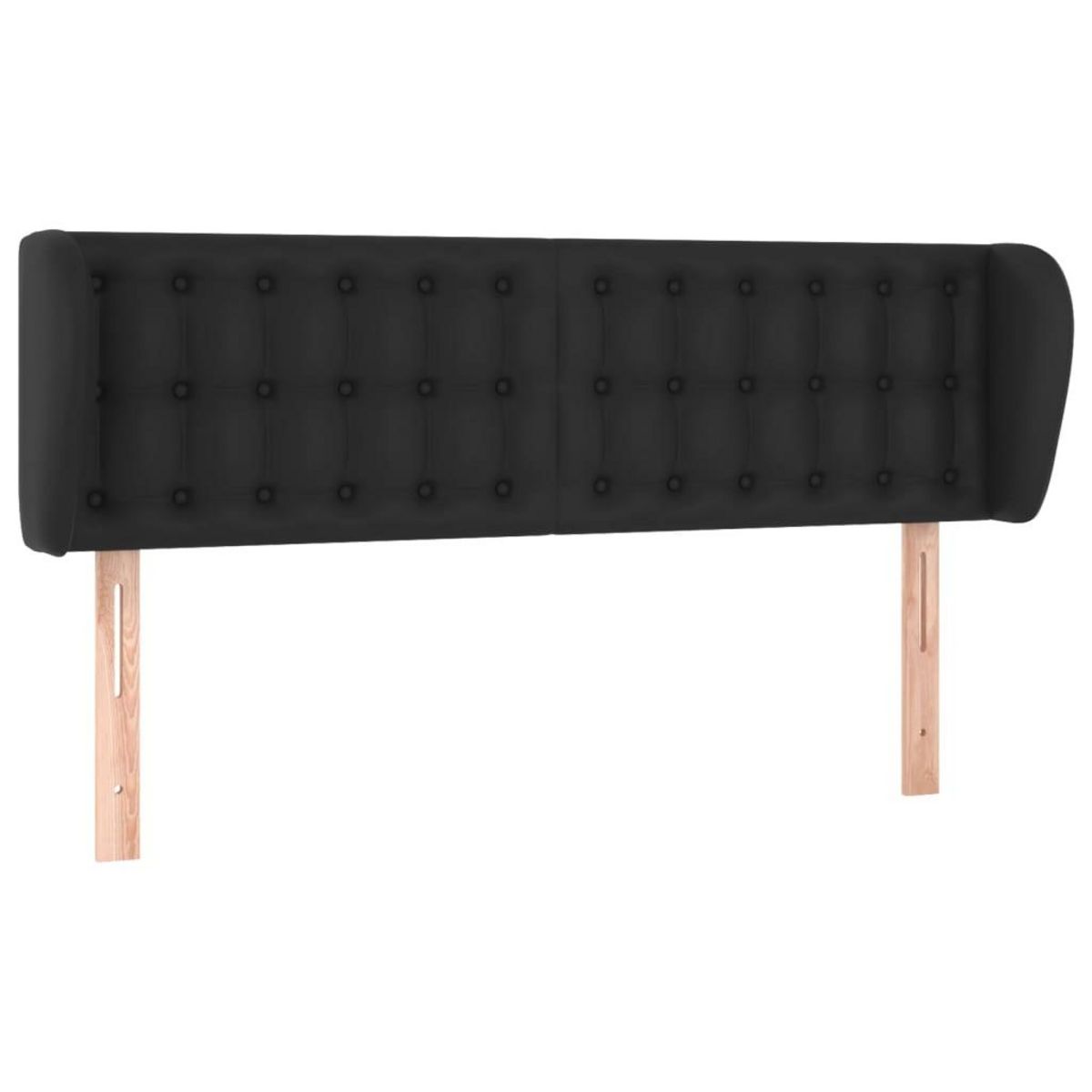 VIDAXL Tete de lit avec oreilles Noir 147x23x78/88 cm Similicuir