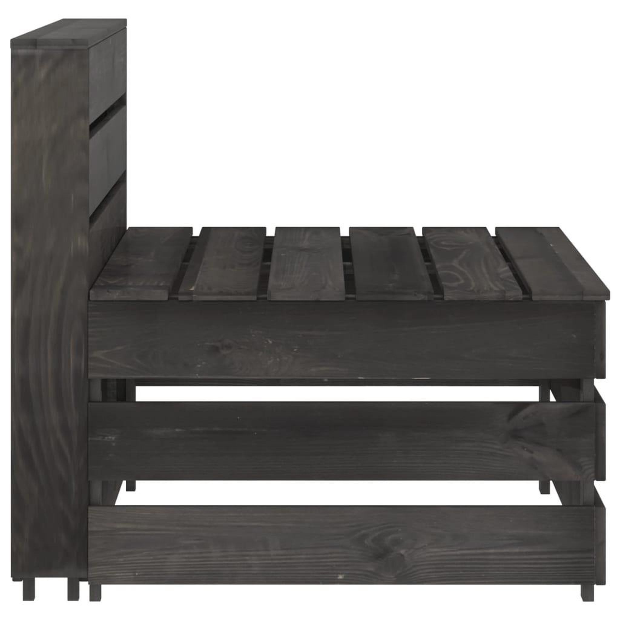 Voir la diapositive 5 : VIDAXL Salon de jardin 3 pcs Bois de pin impregne de gris
