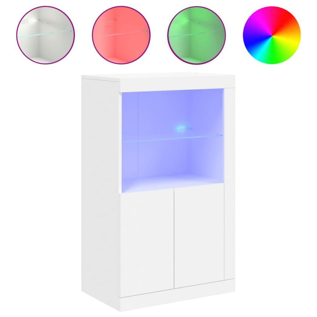 VIDAXL Armoire laterale avec eclairage LED blanc bois d'ingenierie