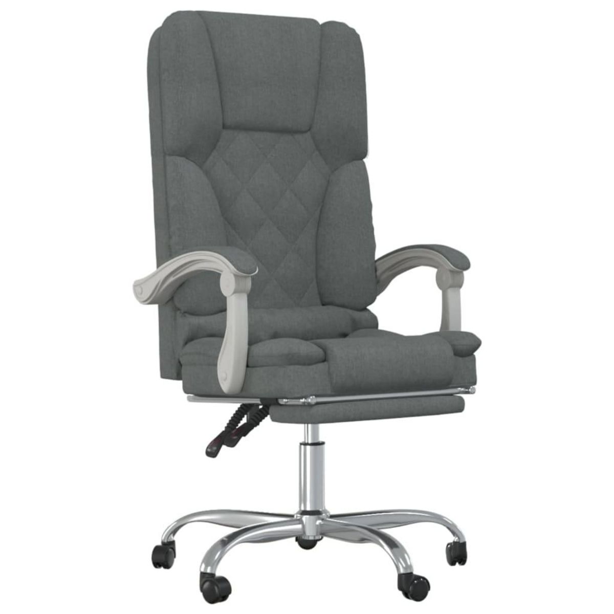 VIDAXL Fauteuil de massage inclinable de bureau Gris fonce Tissu