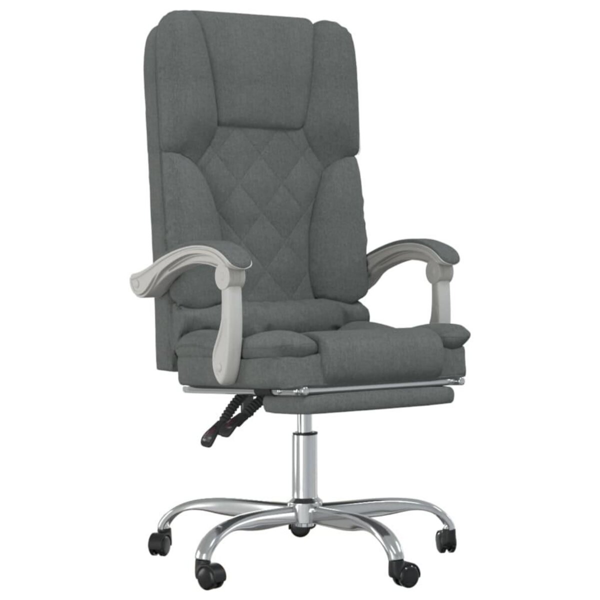 VIDAXL Fauteuil de massage inclinable de bureau Gris fonce Tissu