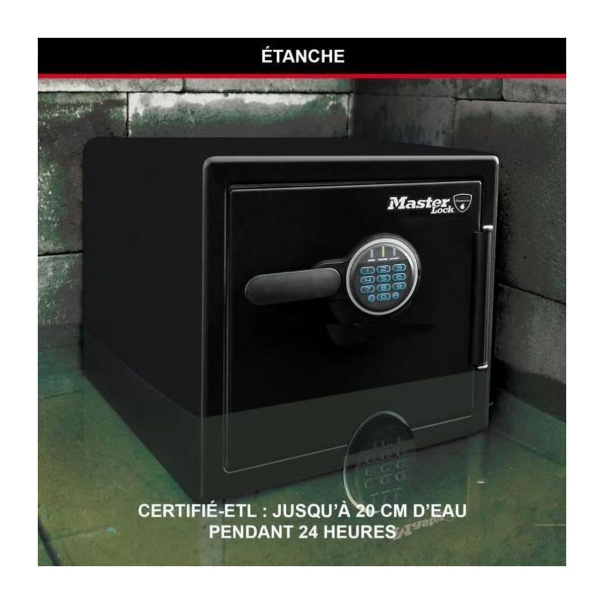 Master lock Coffre-fort [Ignifuge et Etanche] [XL 33,6 Litres] [Combinaison Electronique] - LFW123FTC