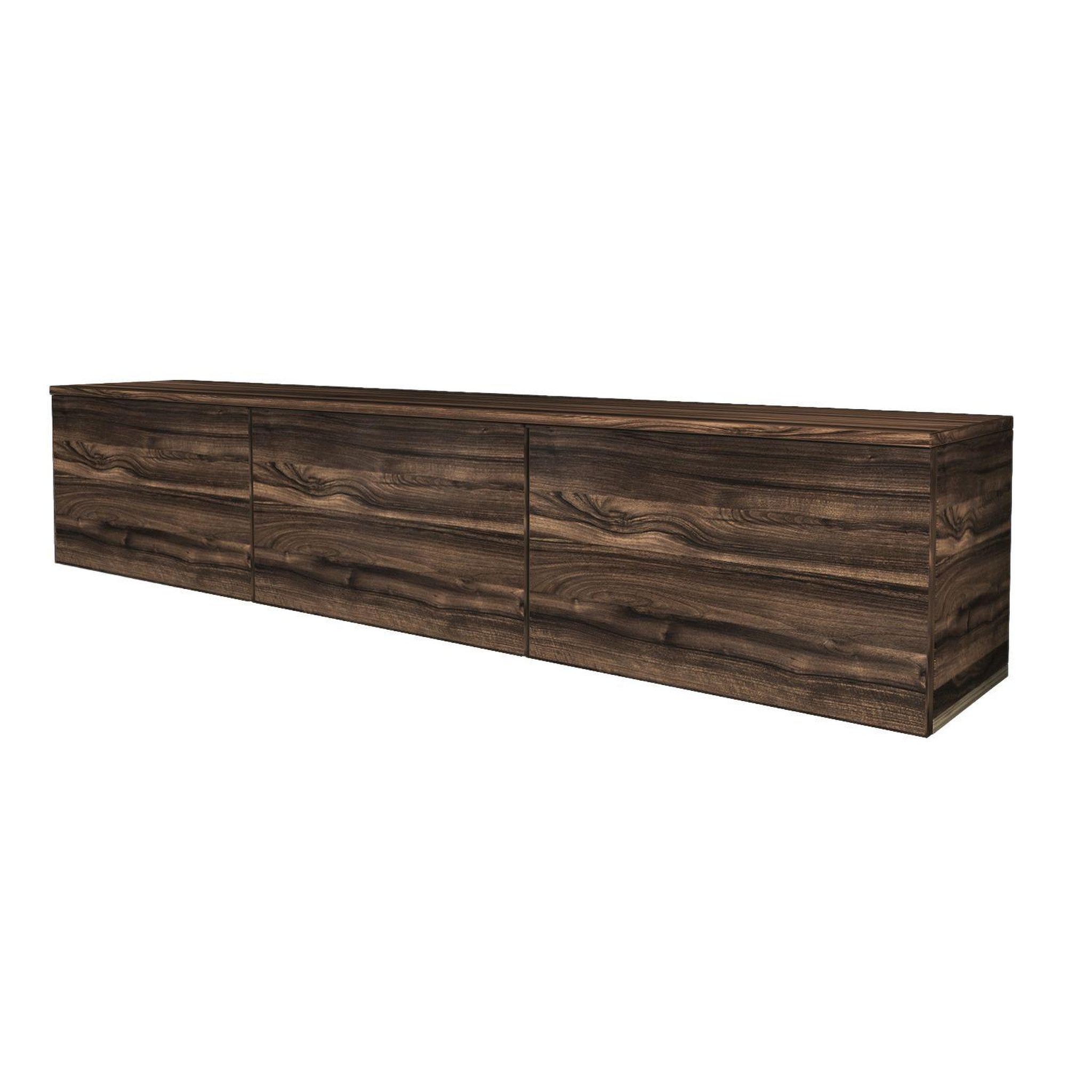 Habitat et Jardin Meuble tv suspendu en bois avec éclairage led  neon  - 160 x 32 x 35 cm - marron