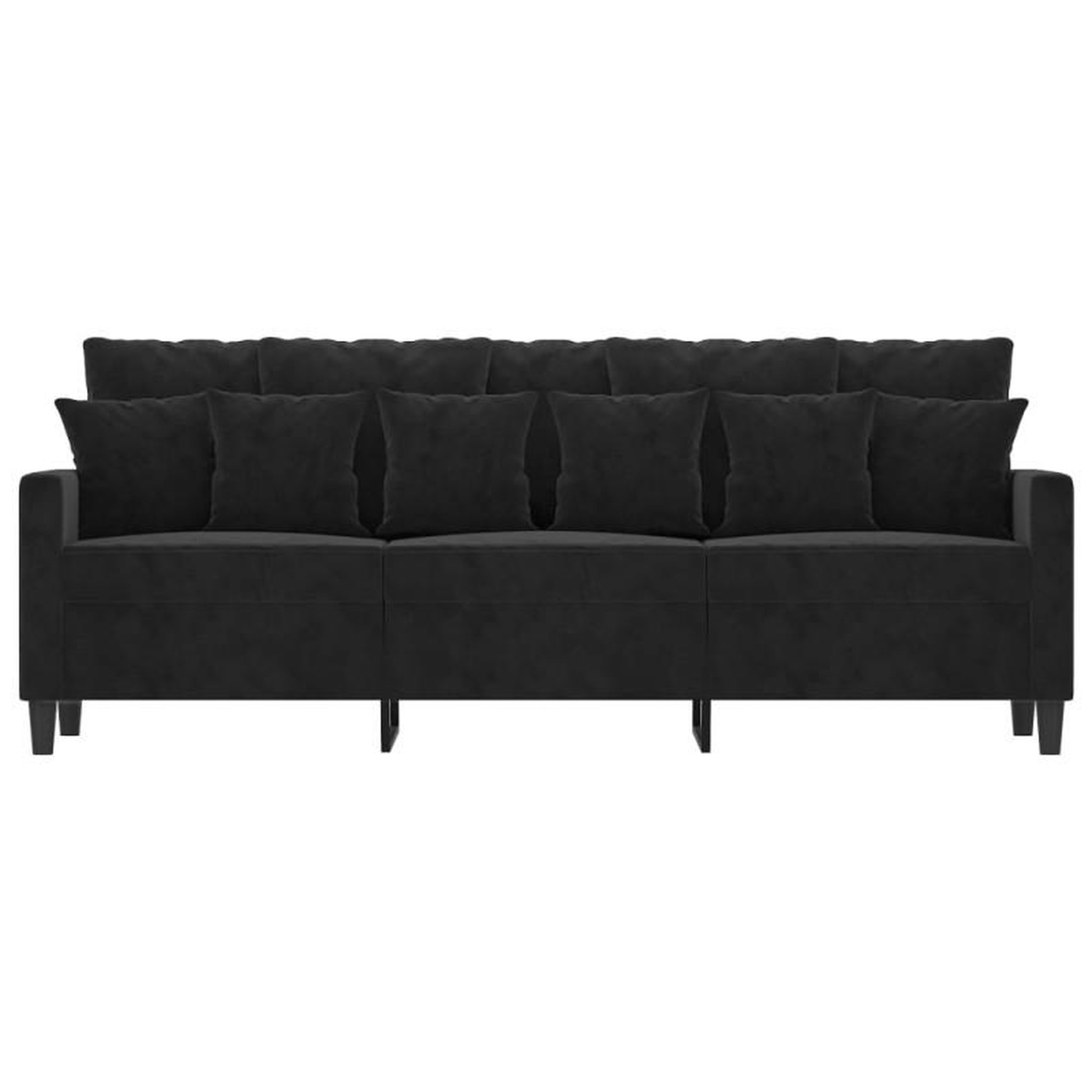 Voir la diapositive 3 : VIDAXL Canapé à 3 places Noir 180 cm Velours
