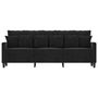Voir la diapositive 3 : VIDAXL Canapé à 3 places Noir 180 cm Velours