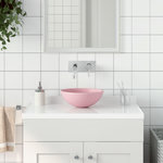 VIDAXL Lavabo de salle de bain Ceramique Rose mat Rond