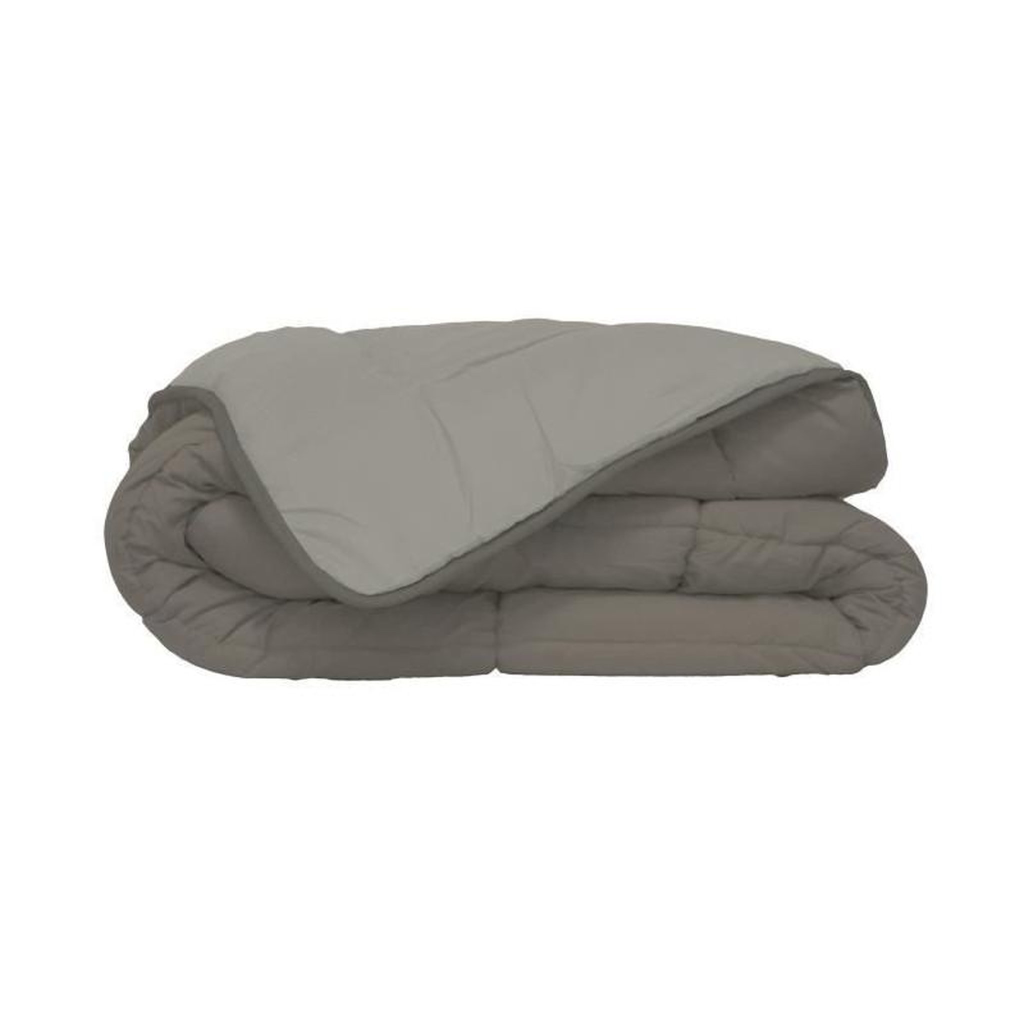 POYET MOTTE Couette Microfibre 400g/m2 CALGARY Taupe + Lin 220x240cm