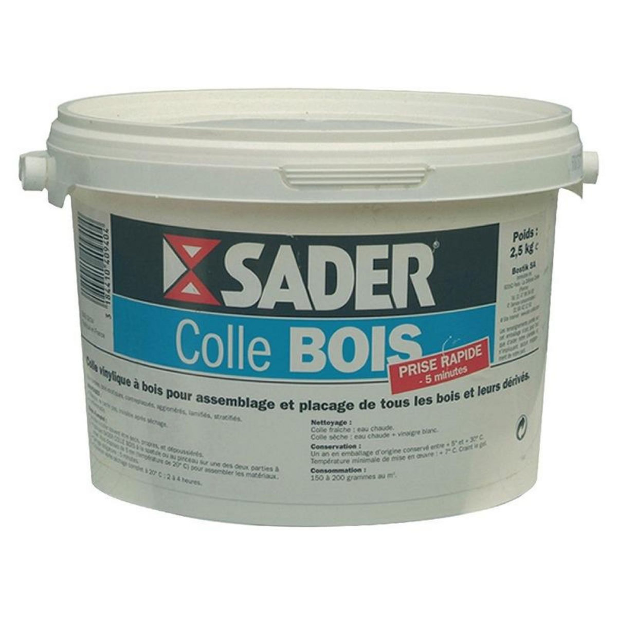 Sader Colle à bois prise rapide - seau 2,5 Kg