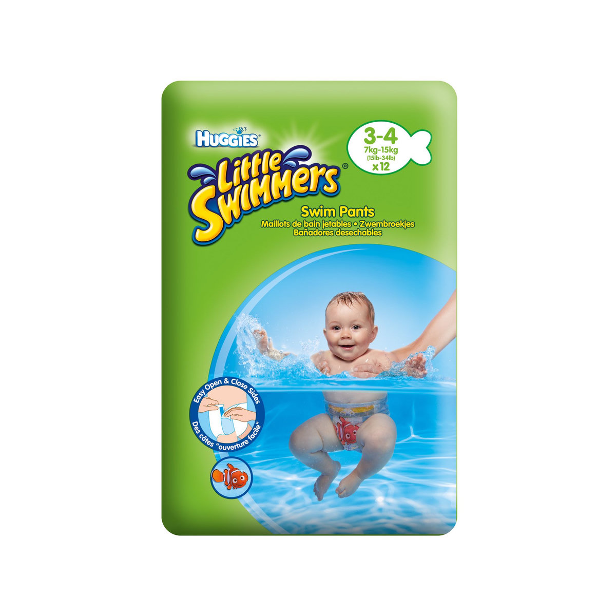 Maillots De Bain Jetables Huggies Little Swimmers Taille 3-4 (7-15 Kg)  Lot De 72 Motifs Disney