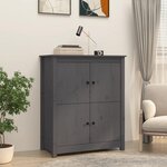 VIDAXL Buffet Gris 83x41,5x100 cm Bois massif de pin