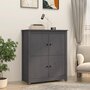 Voir la diapositive 1 : VIDAXL Buffet Gris 83x41,5x100 cm Bois massif de pin