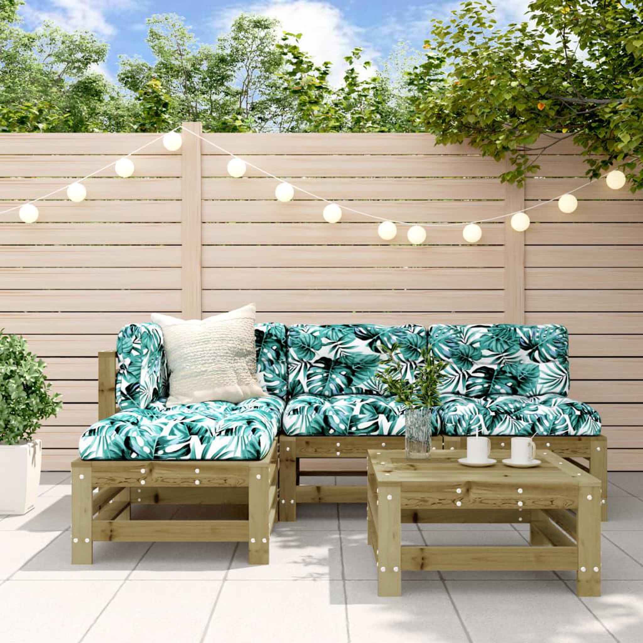VIDAXL Salon de jardin 5 pcs bois de pin impregne