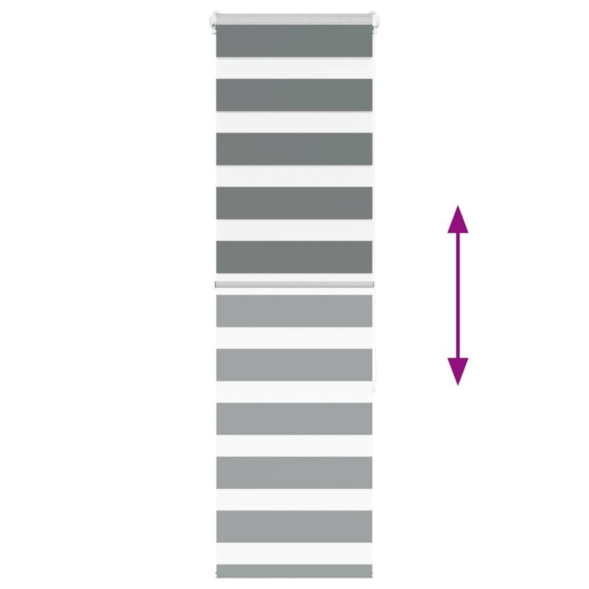 VIDAXL Store zebre gris fonce largeur du tissu 40,9 cm polyester