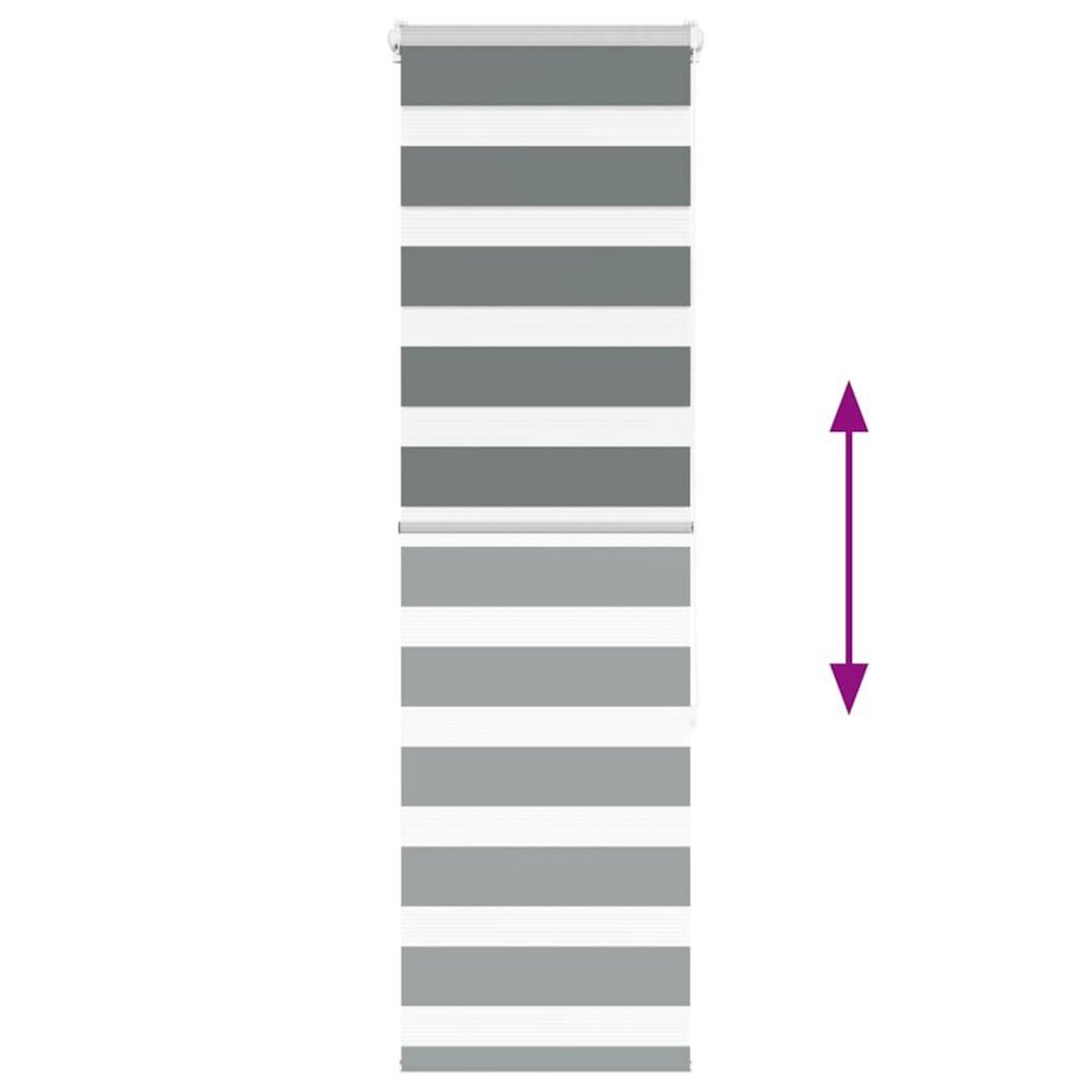 VIDAXL Store zebre gris fonce largeur du tissu 40,9 cm polyester