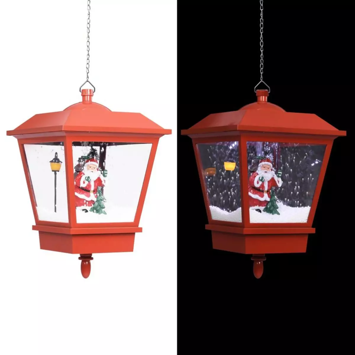 VIDAXL Lampe suspendue de Noël lumiere LED Pere Noël Rouge 27x27x45 cm