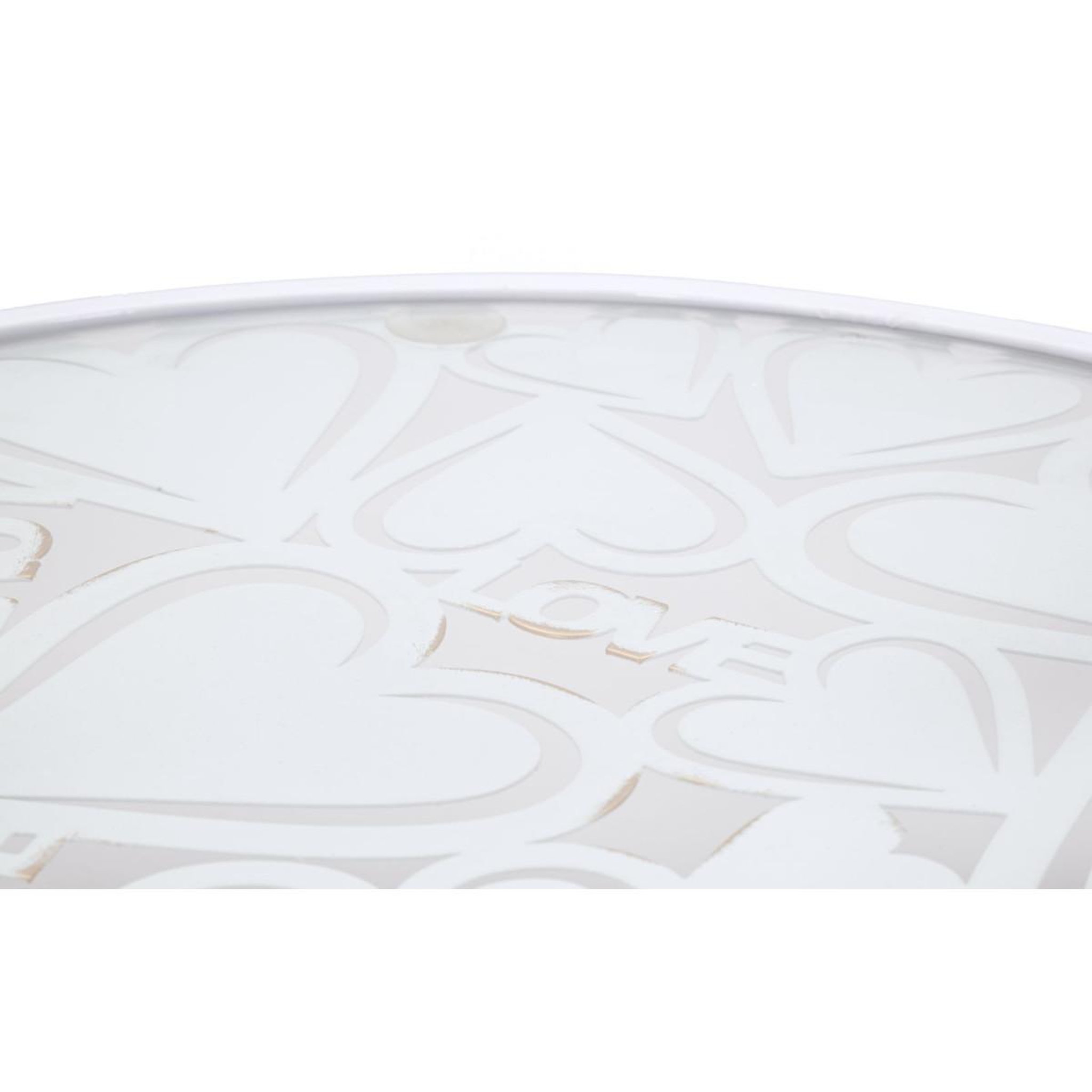 Voir la diapositive 3 : Paris Prix Lot de 2 tables d'appoint gigognes  cœur  60cm blanc