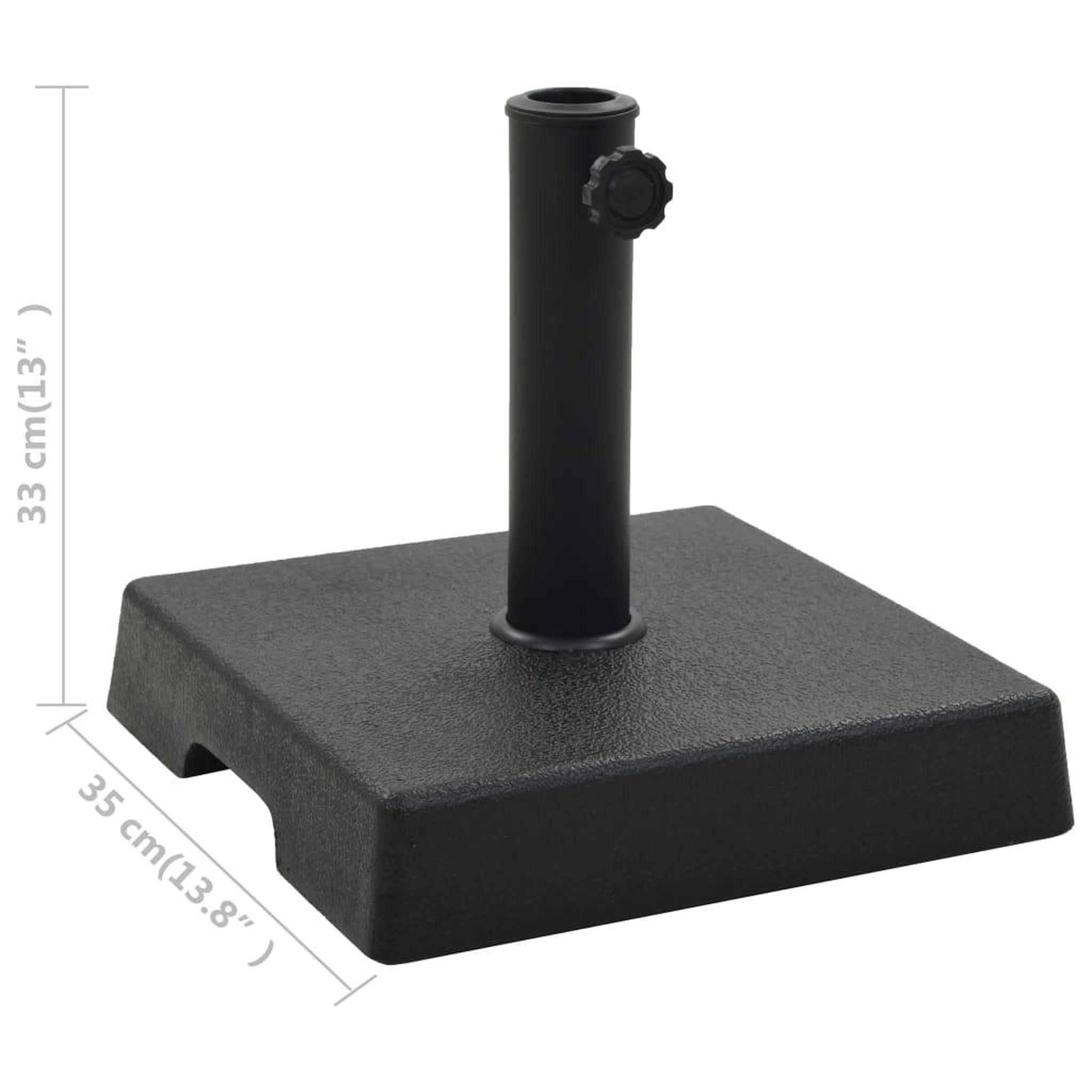 Voir la diapositive 6 : VIDAXL Socle carre de parasol Polyresine 8 kg Noir