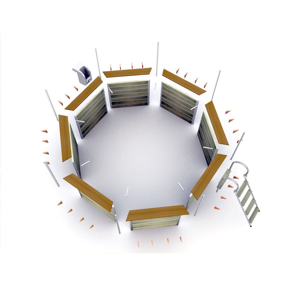 WATERCLIP Piscine bois octogonale 428 x 94 BOHOL