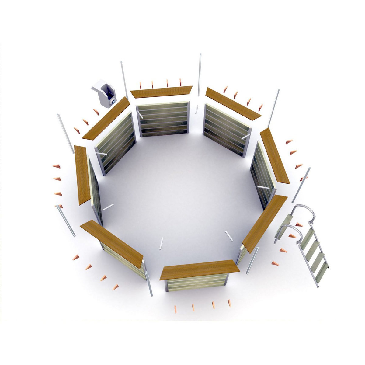 WATERCLIP Piscine bois octogonale 428 x 94 BOHOL