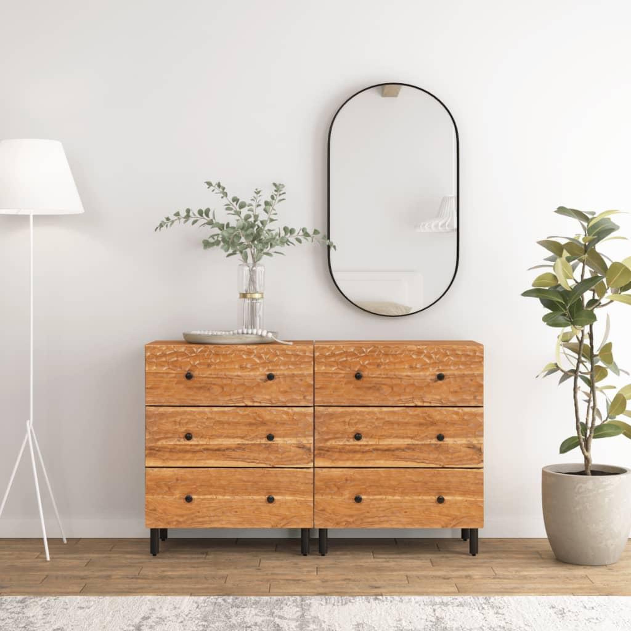 Voir la diapositive 3 : VIDAXL Armoires laterales 2 pcs 60x33x75 cm bois massif d'acacia