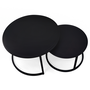 Voir la diapositive 4 : ID MARKET Lot de 2 tables basses gigognes DAVIS rondes 54/70 en métal noir mat design industriel