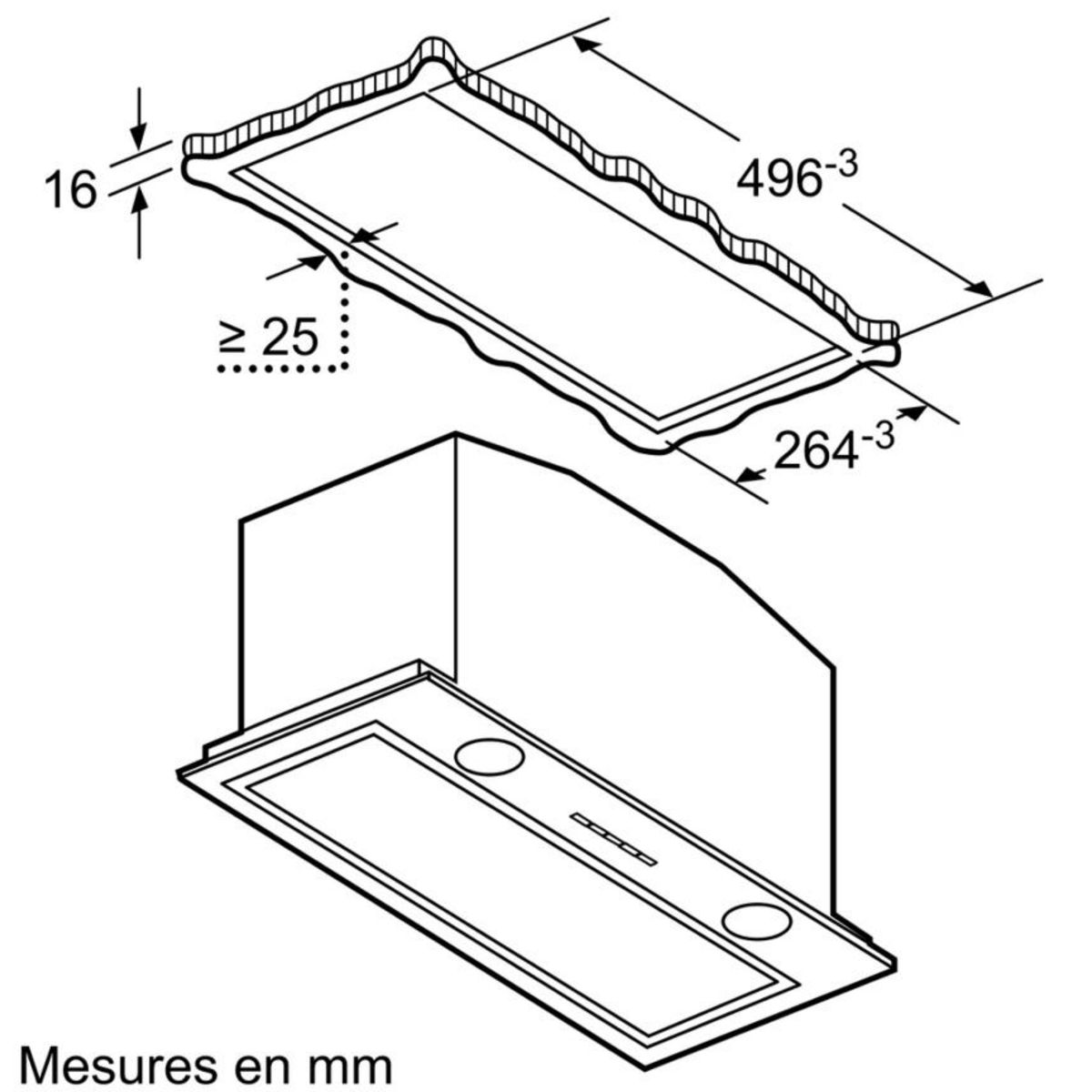 Neff Groupe filtrant 52cm 64db 730m3/h inox - d55ml66n1