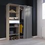 Voir la diapositive 3 : EKIPA Kit dressing ARTIC avec rideau - Décor Chene - 1 colonne + 2 penderies + 1 tiroir - L 143,5 X P 48 X H 181,9 cm - EKIPA