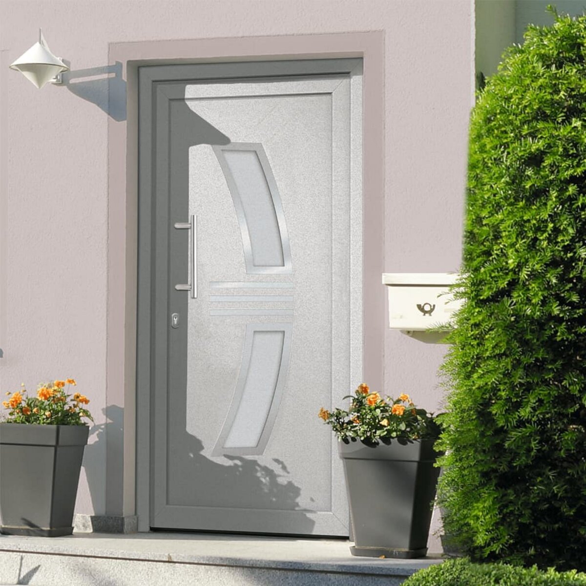 VIDAXL 3057562 Front Door White 98x208 cm (147139+203899)