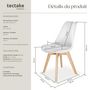 Voir la diapositive 6 : tectake Ensemble de chaises de salle à manger avec siège rembourré blanc Lot de 6
