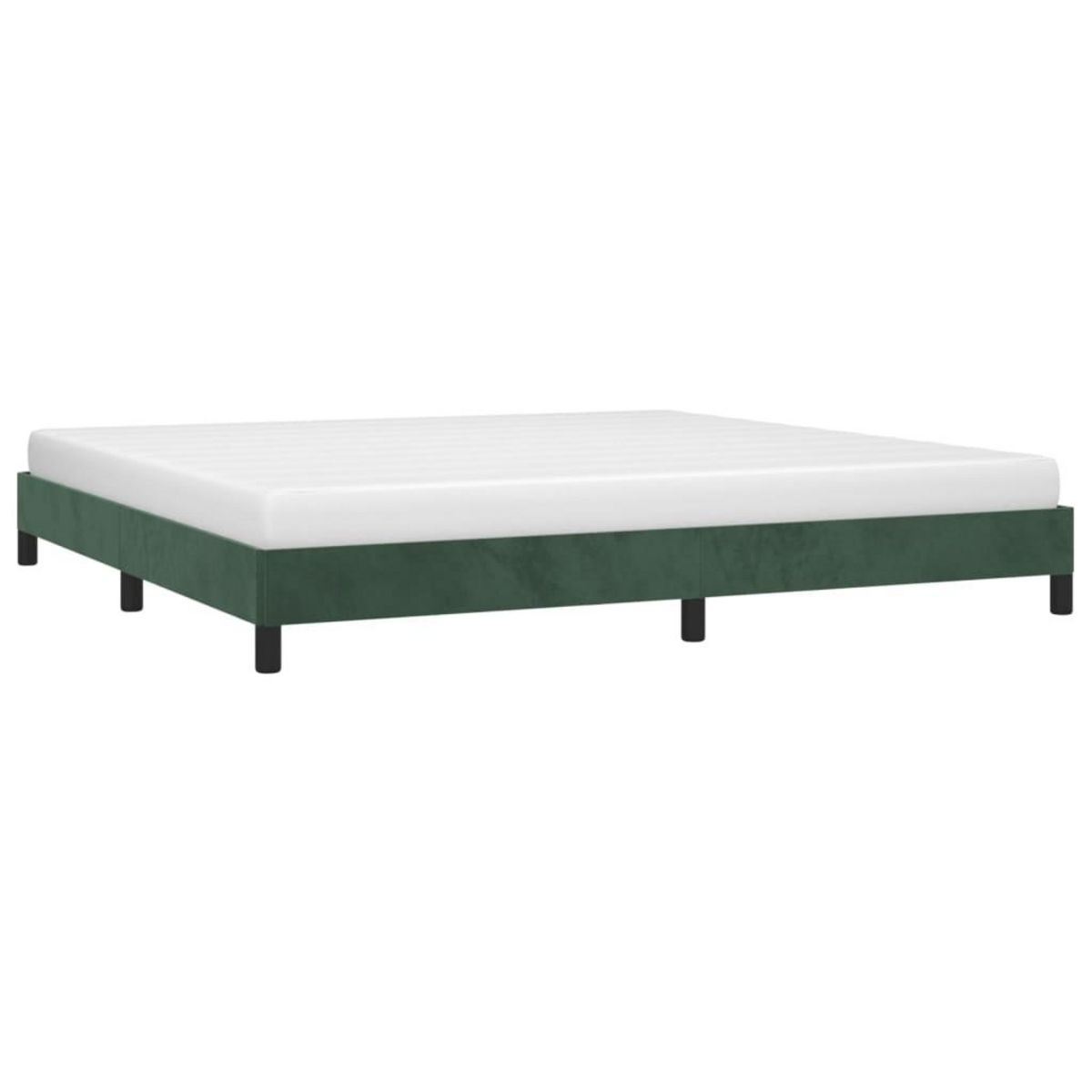VIDAXL Cadre de lit sans matelas vert fonce 200x200 cm velours