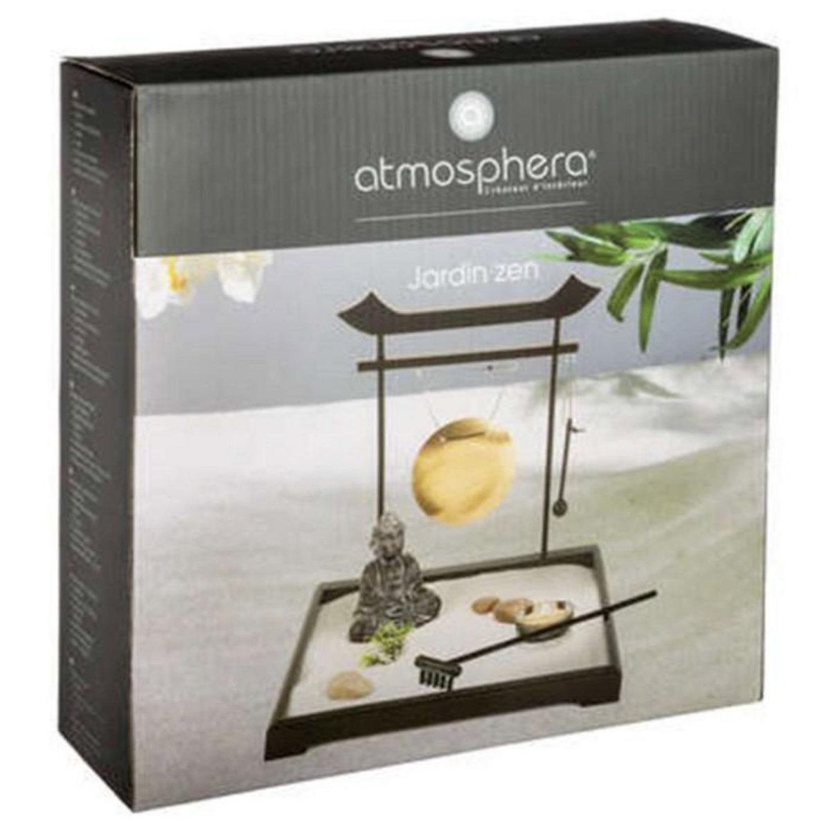 ATMOSPHERA Jardin zen Tori - 26 x 26 cm - Noir