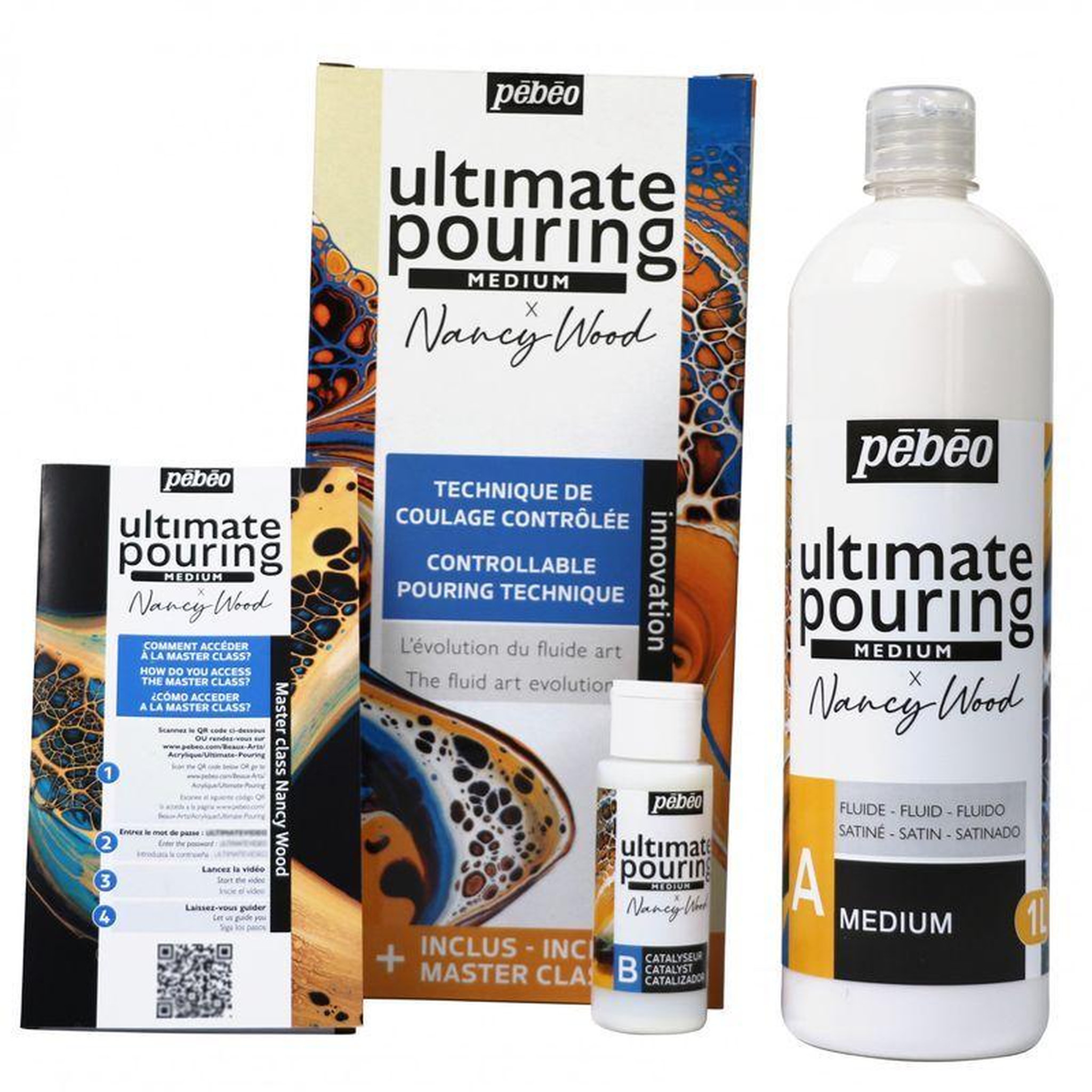 Voir la diapositive 2 : Pebeo Kit d'initiation à la technique de pouring - 1 litre