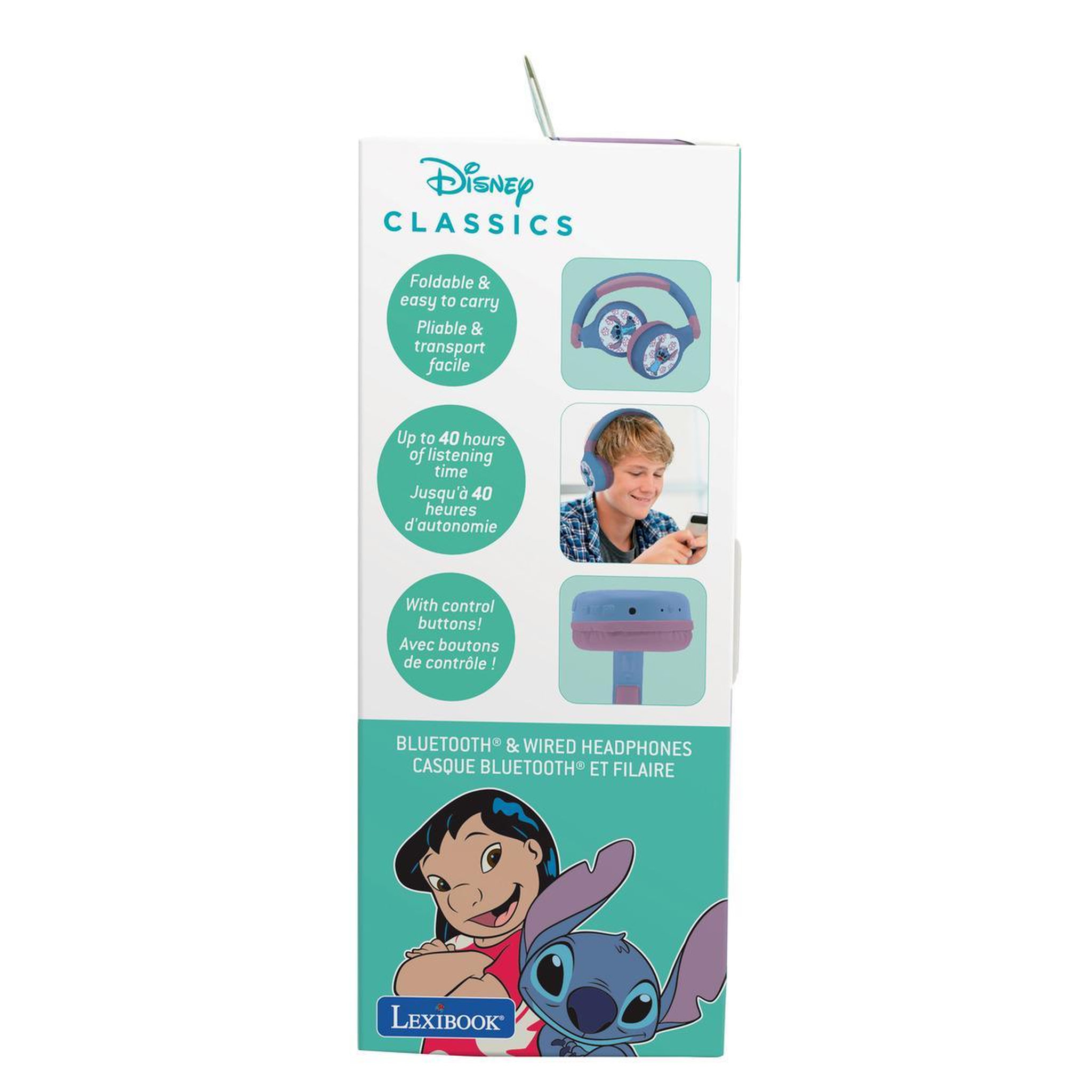 Voir la diapositive 5 : Lexibook Casque 2 en 1 Stitch Bluetooth et Filaire avec limitation de son