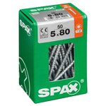 CENTRALE BRICO Lot de 50 vis acier tête fraisée torx SPAX, Diam.5 mm x L.80 mm