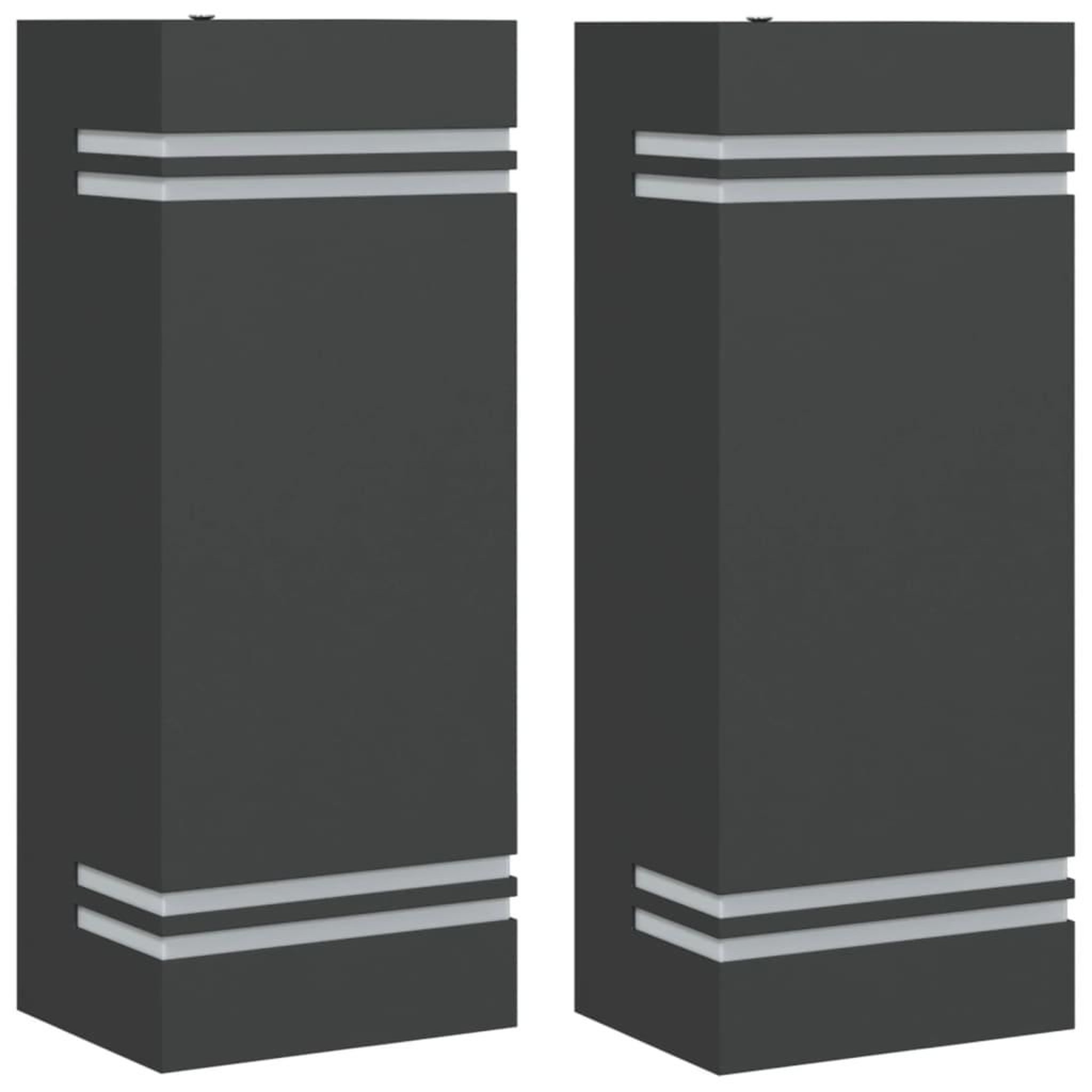 Voir la diapositive 2 : VIDAXL Appliques murales d'exterieur 2 pcs noir acier inoxydable