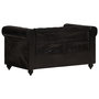 Voir la diapositive 3 : VIDAXL Canape Chesterfield a 2 places Noir Cuir veritable