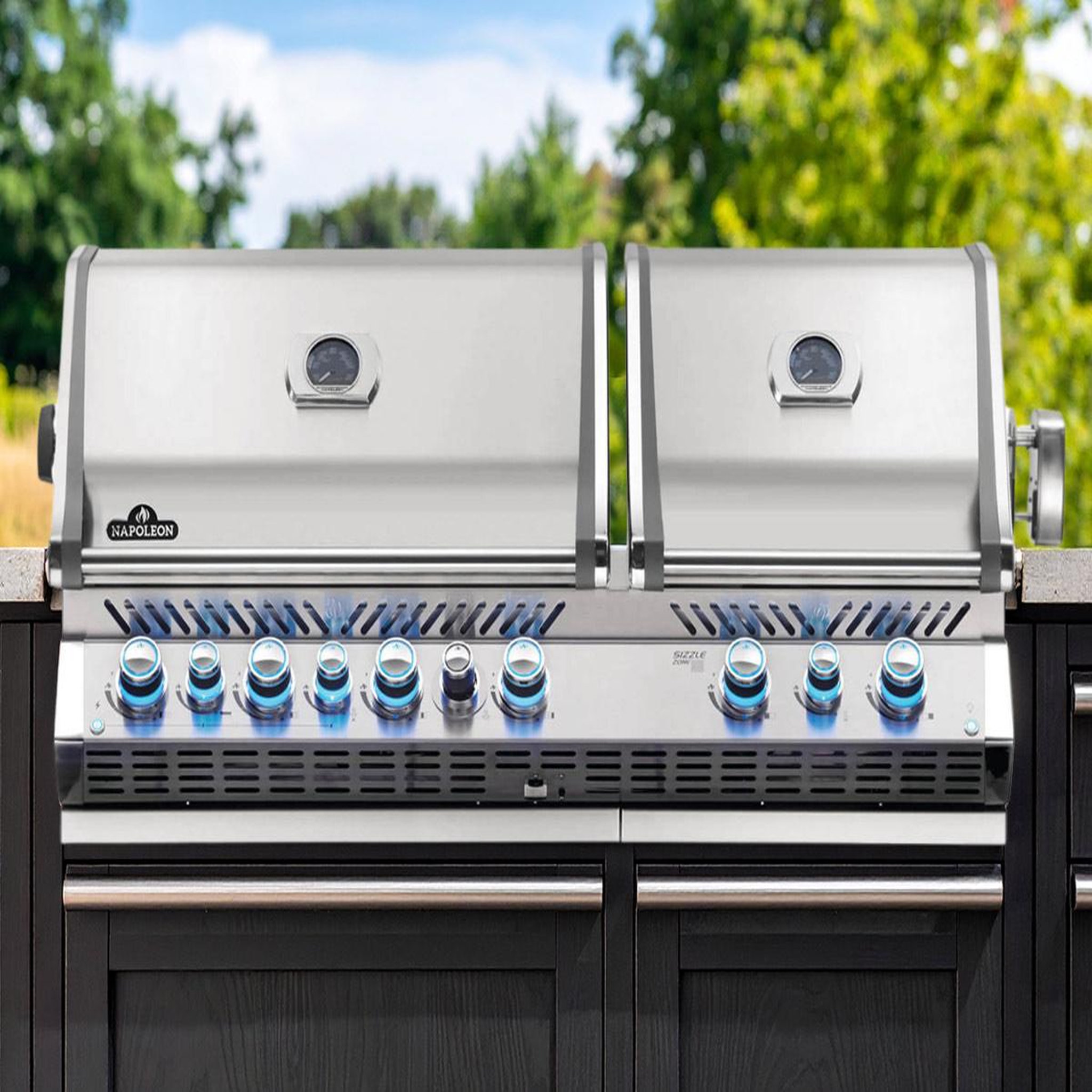Voir la diapositive 2 : NAPOLEON Barbecue à gaz encastrable prestige pro 825 avec rôtissoire - napoleon