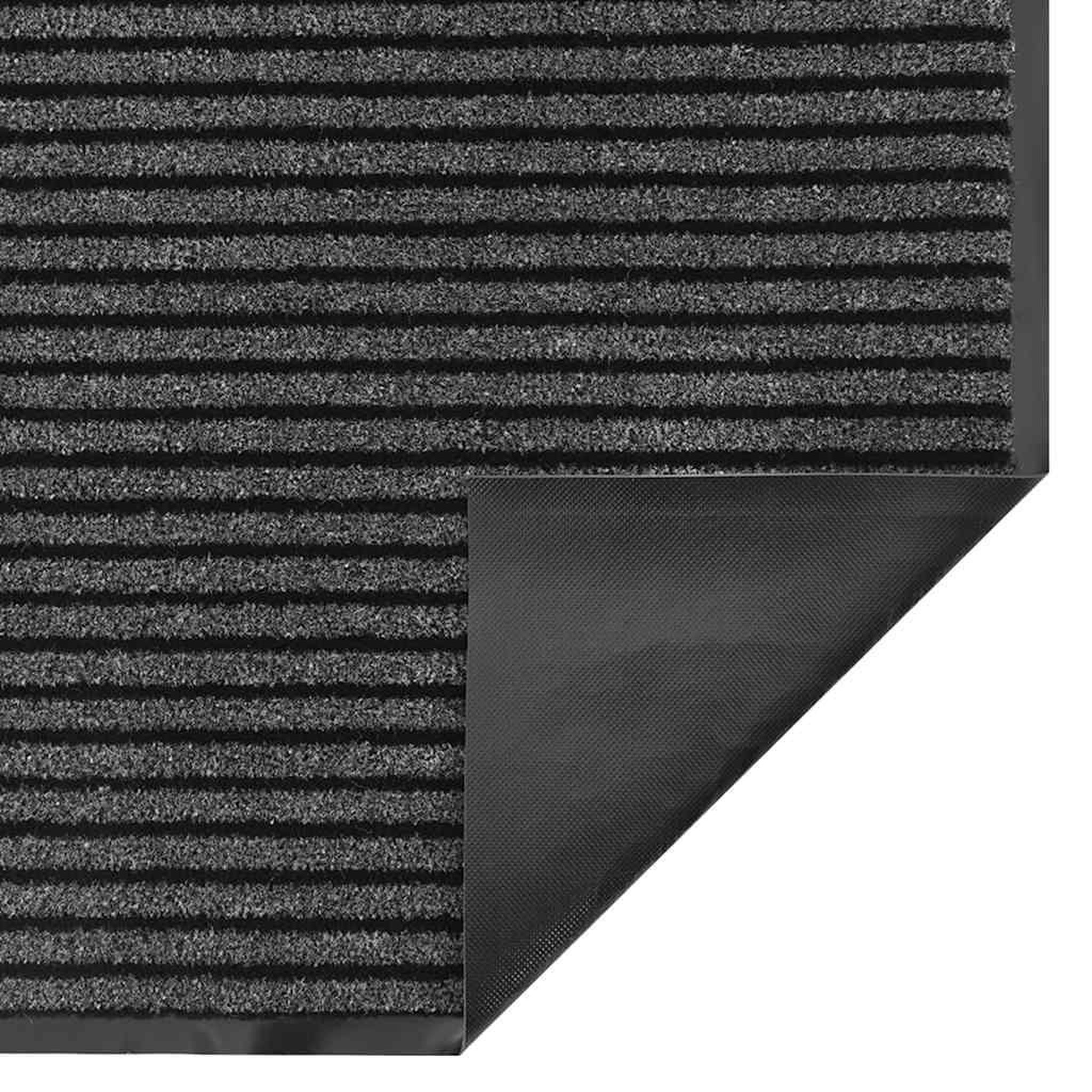Voir la diapositive 5 : VIDAXL Paillasson noir et gris a rayures 115x300 cm
