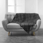 Paris Prix Plaid Uni en Coton  Calyssa  125x150cm Anthracite