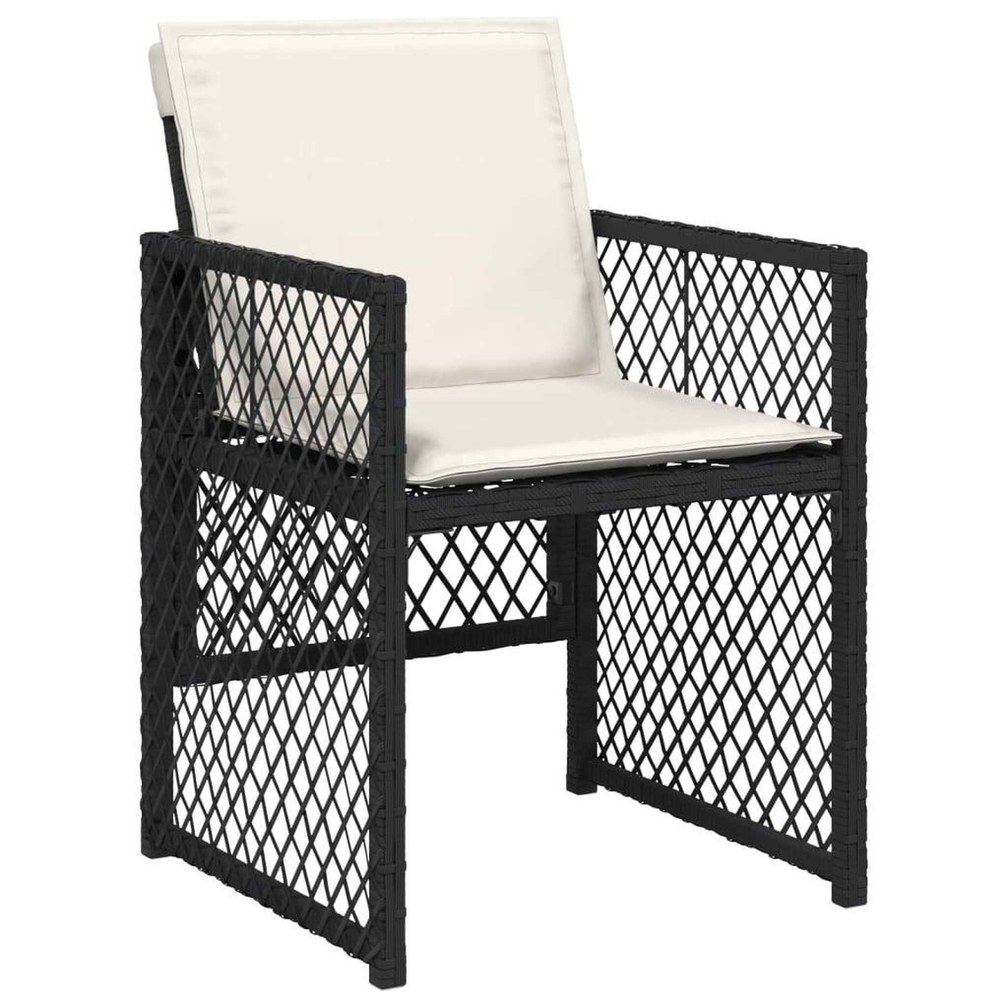 Voir la diapositive 4 : VIDAXL Ensemble a manger de jardin 15 pcs coussins noir resine tressee